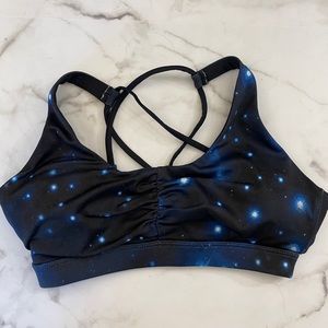 NWOT galaxy print sports bra w/ removable pads